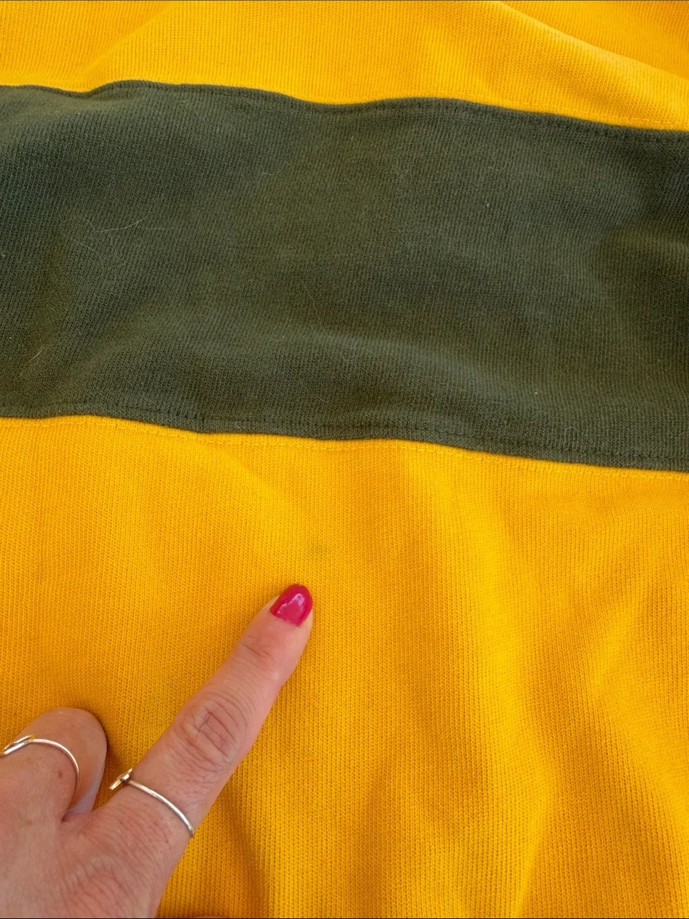 Gymboree Yellow & Dark Green Striped Rugby Polo